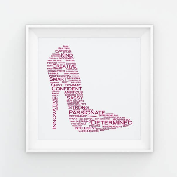 Leaders in Heels Traits Prints - Fuchsia - digital motivational print