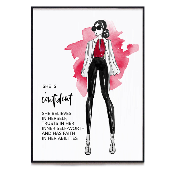 SHE is Confident - digital inspirational print - Image 1
