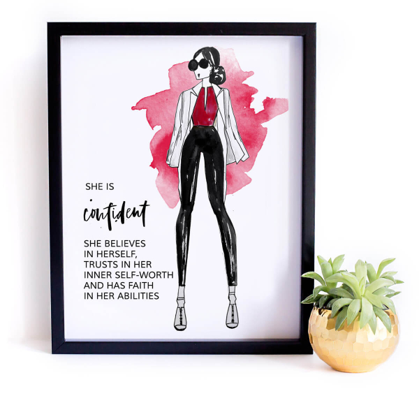 SHE is Confident - digital inspirational print - Image 5