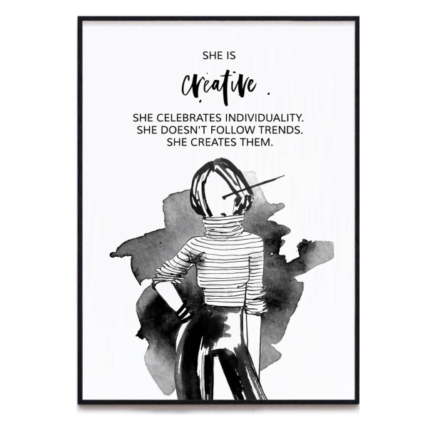 SHE is Creative – digital inspirational print - Image 1