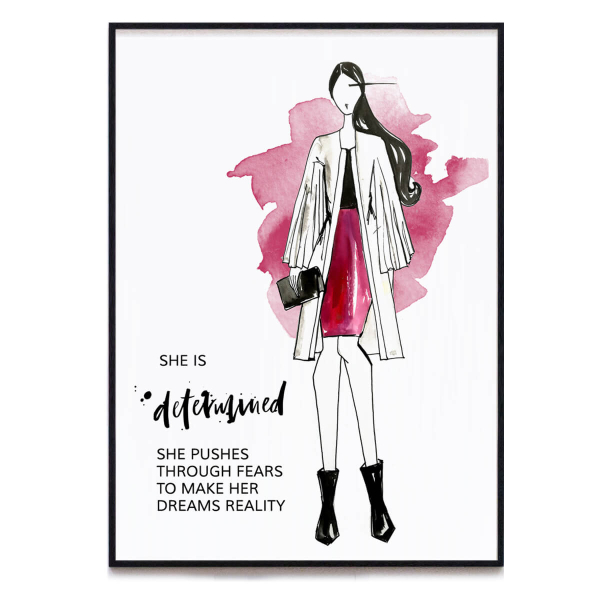 SHE is Determined - digital inspirational print - Image 1