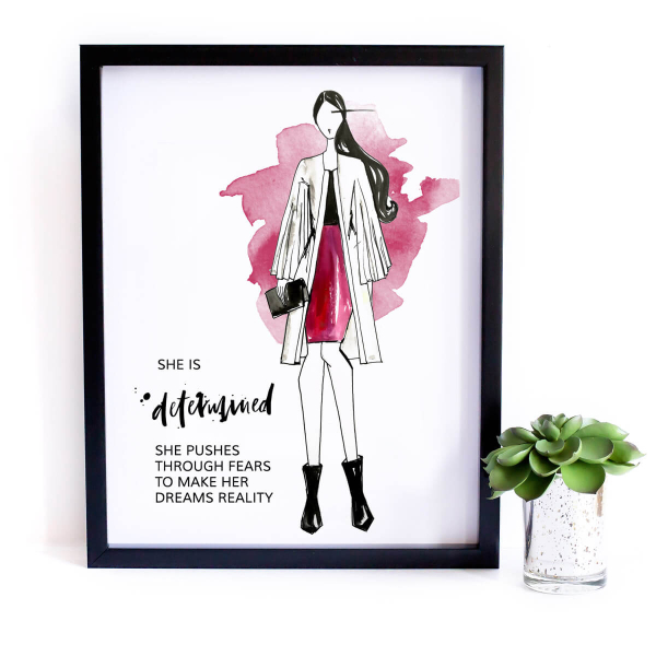 SHE is Determined - digital inspirational print - Image 5