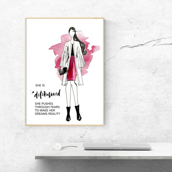 SHE is Determined - digital inspirational print - Image 4