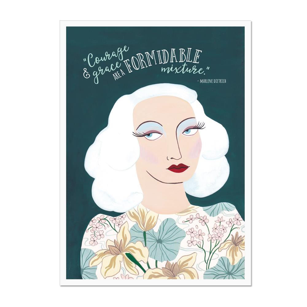 Marlene Dietrich Courage and Grace Art Print Marlene Dietrich Courage and Grace Art Print