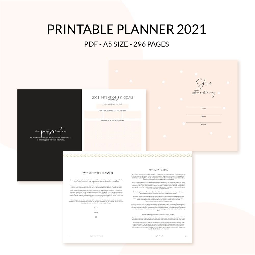 Leaders in Heels 2021 printable planner