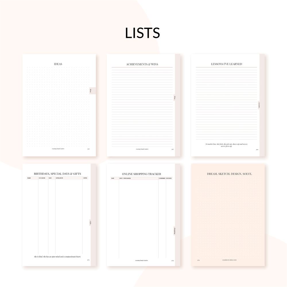 Leaders in Heels 2021 printable planner