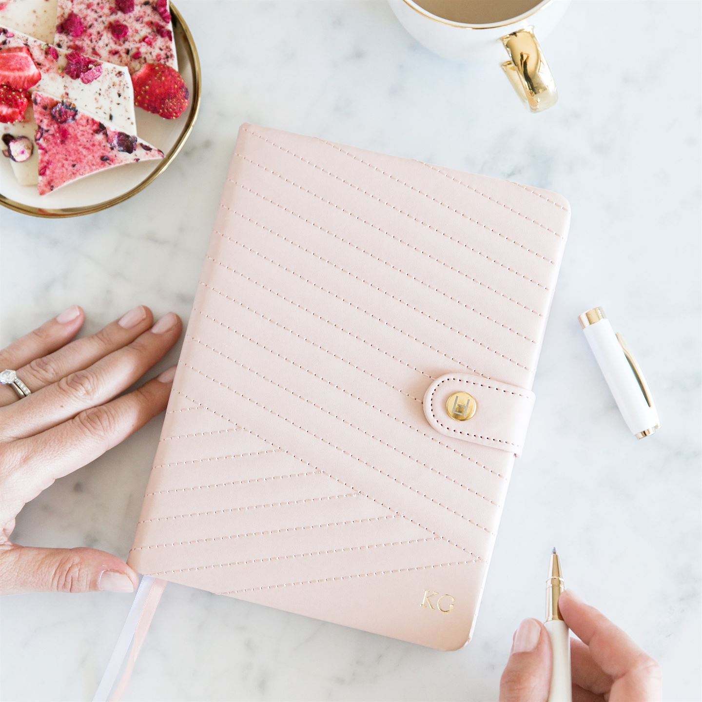 Leaders in Heels Planner Chevron-Quilted Blush