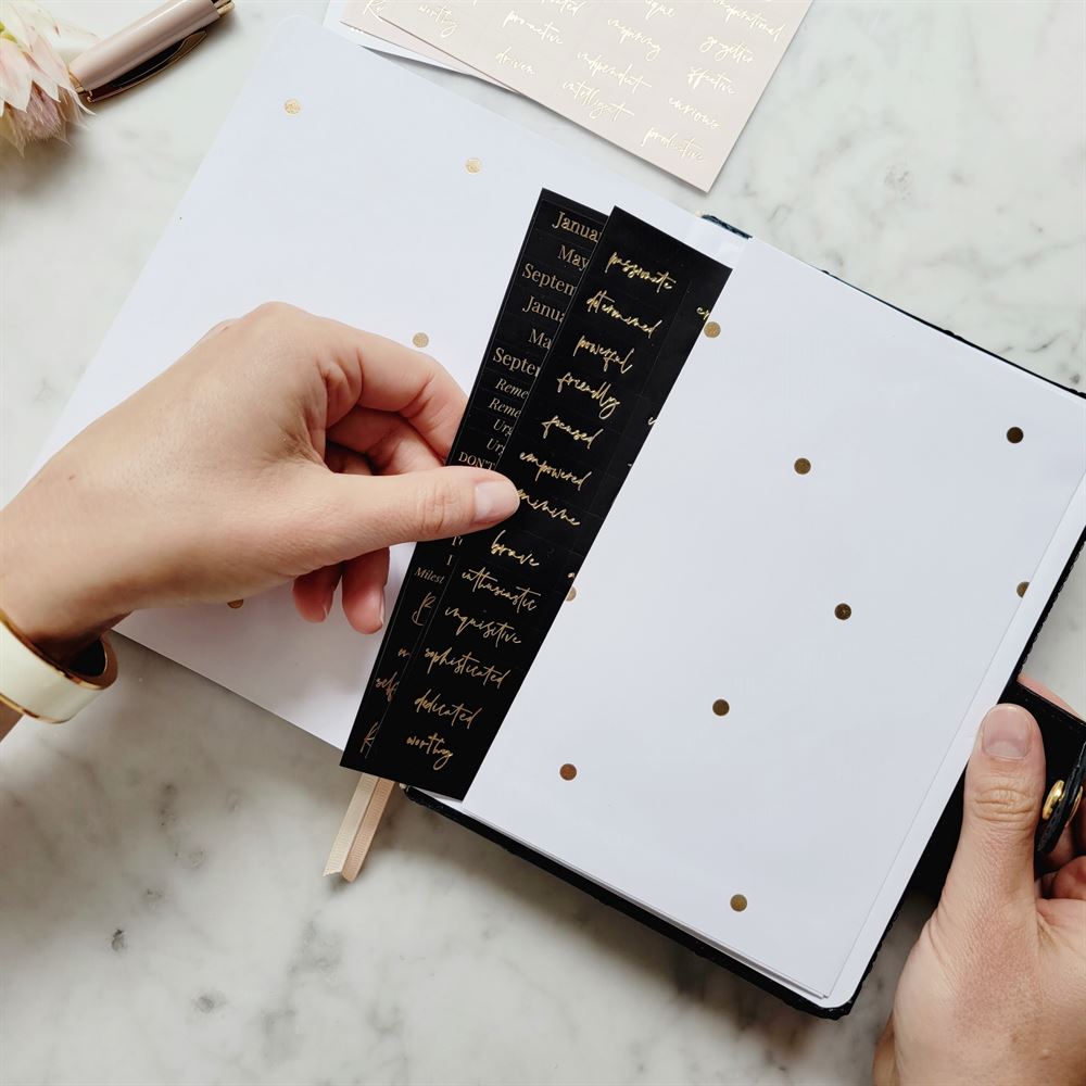 Stickers and Tabs LH Agenda Black