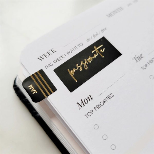 Stickers and Tabs LH Agenda Black