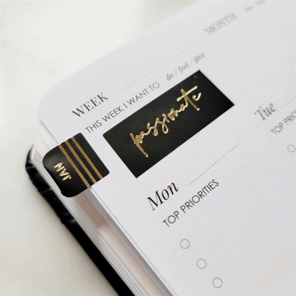 Stickers and Tabs LH Agenda Black
