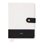 LH Planner - 2023 Weekly - Black and White Diamond-Quilted - Medium Horizontal DS
