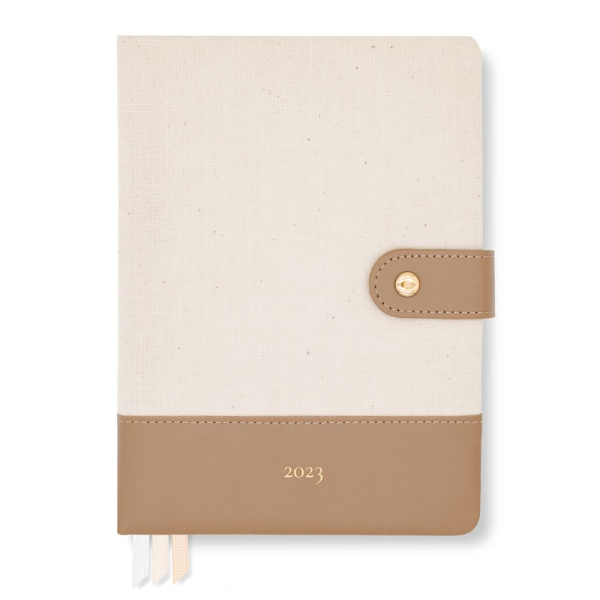 LH Planner - 2023 Weekly Medium - Ecru and Brown - Image 1