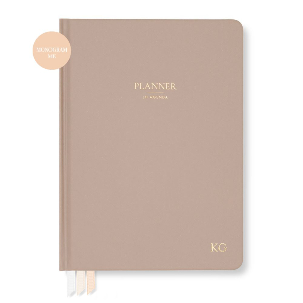 Planner with personalisation monogramming