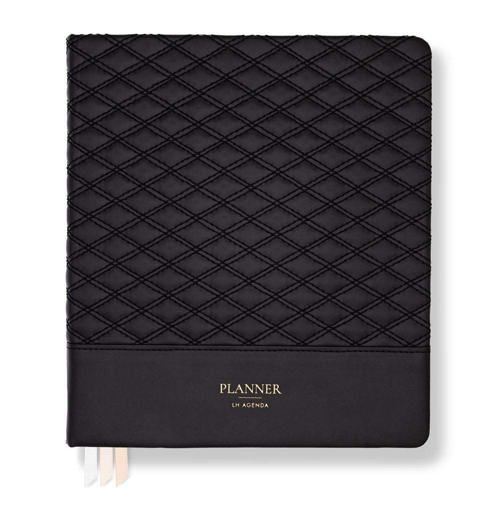 LH Planner - Weekly Large - Black Diamond-Quilted - Horizontal Undated 12-month DS