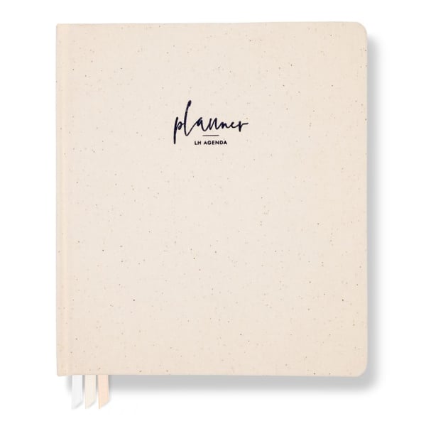 LH Planner - Weekly Large - White Marle - Horizontal Undated 12-month DS