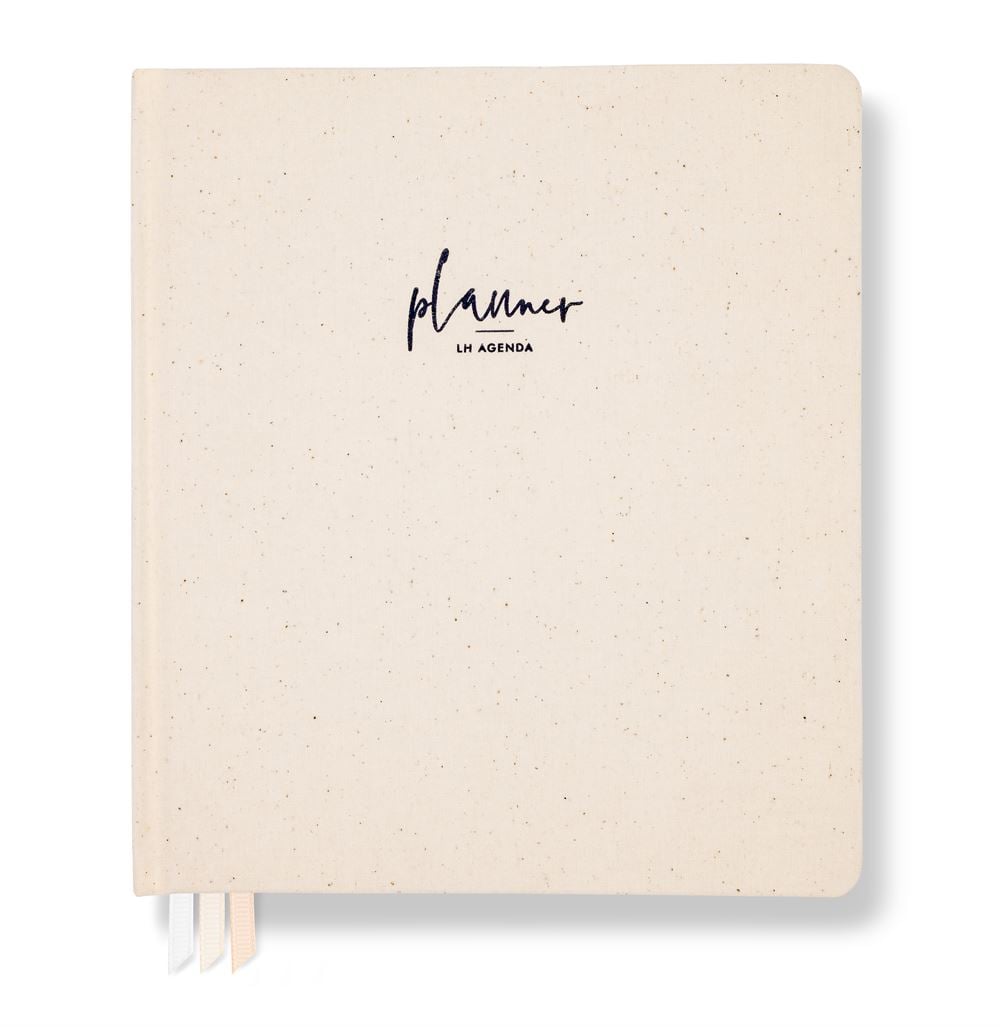 LH Planner - Weekly Large - White Marle - Horizontal Undated 12-month DS