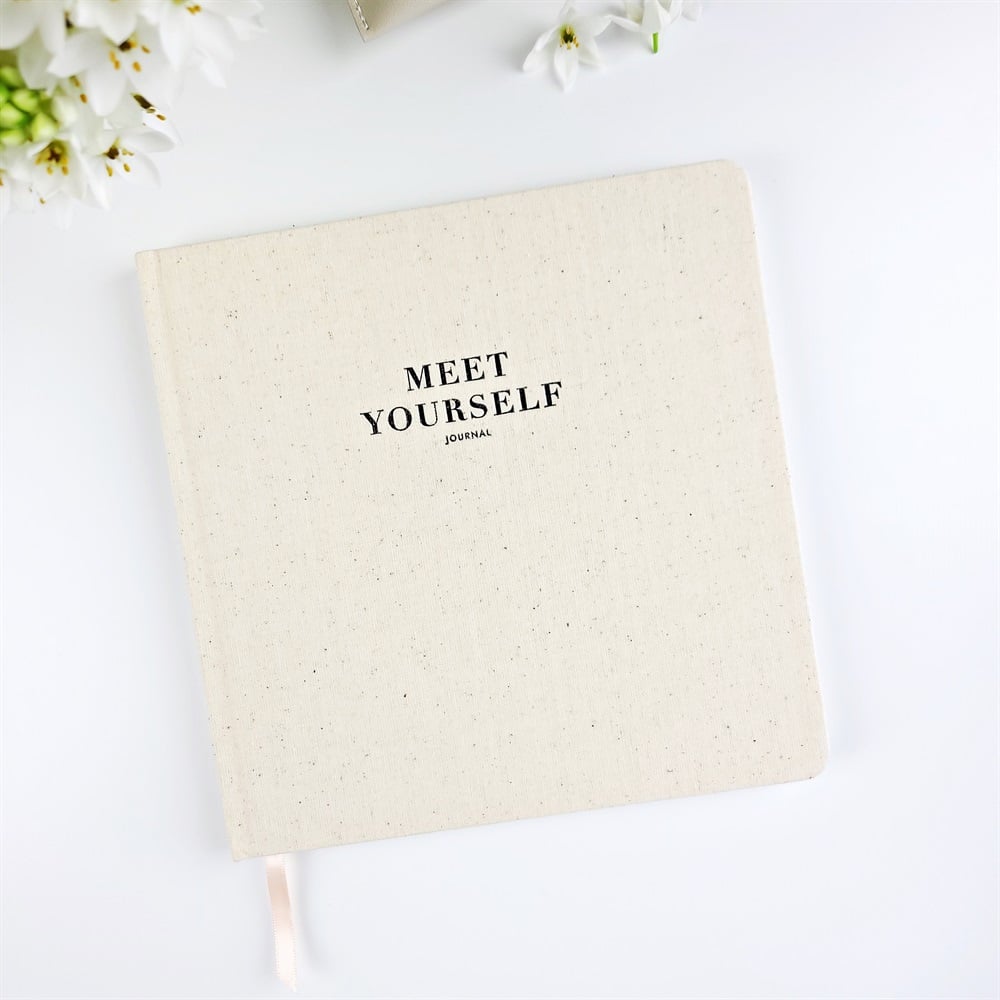 Meet Yourself Journal - Journaling for Self-Awareness - Cream Marle