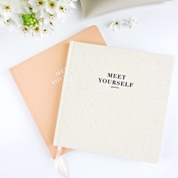 Meet Yourself Journal - Journaling for Self-Awareness - Cream Marle