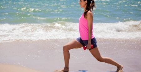 fitness training on the beach