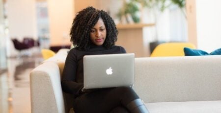 woman on computer