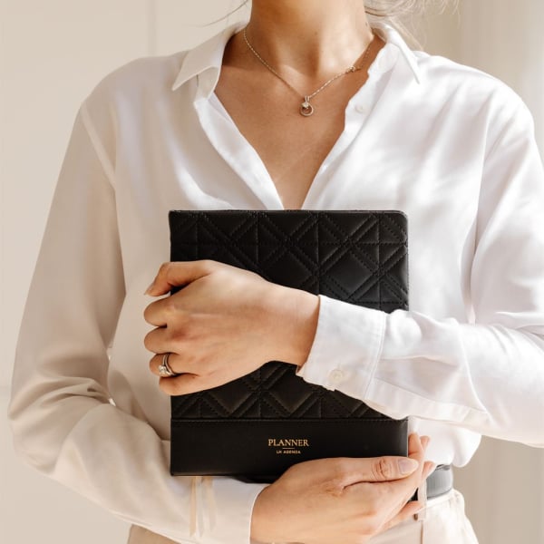 LH Planner - Weekly Large - Black - New Diamond Quilted