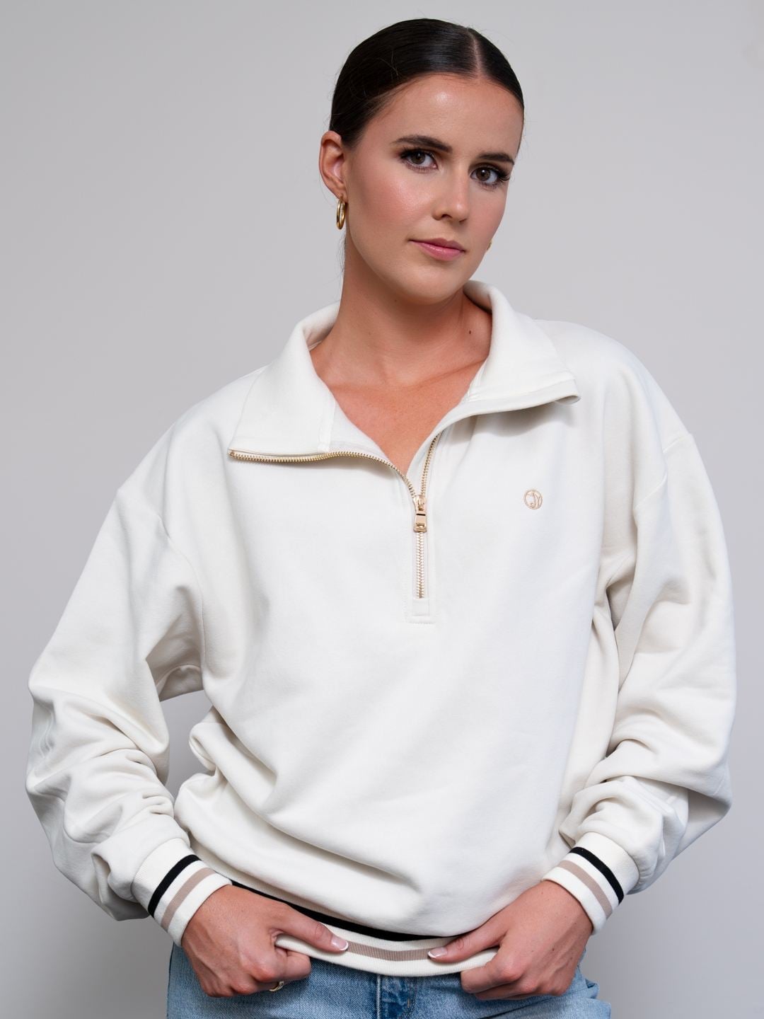 Skye Melody Soft Touch Half-Zip - Ivory