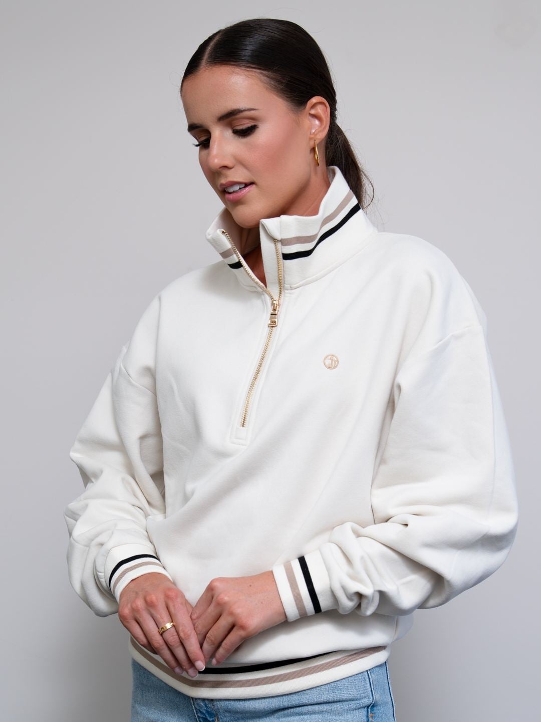 Skye Melody Soft Touch Half-Zip - Ivory