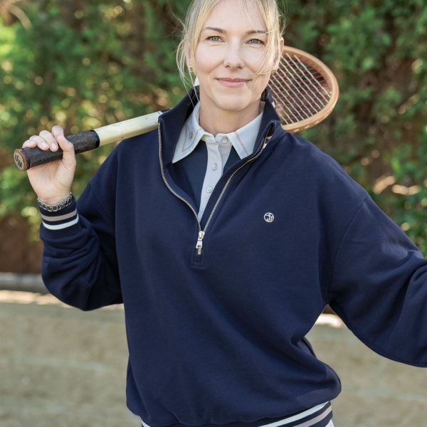 Kasia Gospos in Skye Melody Soft Touch Half-Zip - Midnight Blue